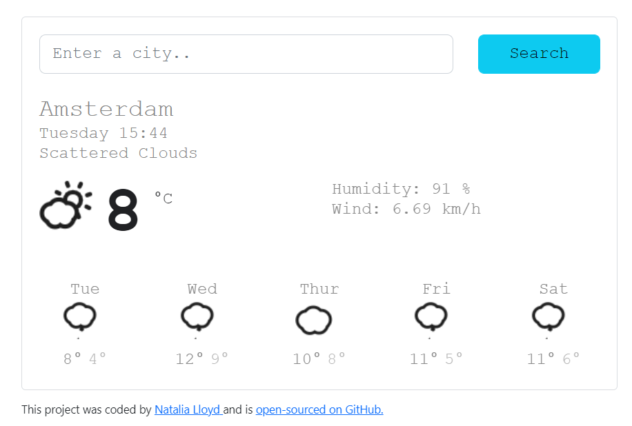 React Weather Application